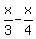 x%2F3+-+x%2F4
