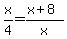 x%2F4=%28x%2B8%29%2Fx