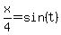 x%2F4=sin%28t%29