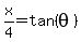 x%2F4=tan%28theta%29
