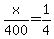 x%2F400+=+1%2F4