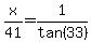 x%2F41=1%2Ftan%2833%29