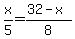 x%2F5=%2832-x%29%2F8
