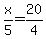 x%2F5=20%2F4