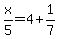 x%2F5=4%2B1%2F7