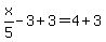 x%2F5-3%2B3=4%2B3