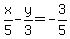 x%2F5-y%2F3=-3%2F5
