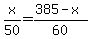 x%2F50+=+%28385-x%29%2F60
