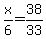 x%2F6=38%2F33