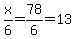x%2F6=78%2F6=13