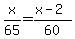 x%2F65=%28x-2%29%2F60