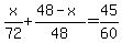 x%2F72%2B%2848-x%29%2F48=45%2F60