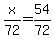 x%2F72=54%2F72