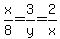 x%2F8=3%2Fy=2%2Fx