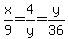 x%2F9=+4%2Fy=+y%2F36