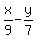 x%2F9+-+y%2F7