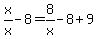 x%2Fx-8=8%2Fx-8%2B9