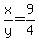 x%2Fy=9%2F4