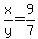 x%2Fy+=+9%2F7