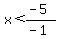 x%3C%28-5%29%2F%28-1%29