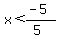 x%3C%28-5%29%2F%285%29