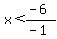 x%3C%28-6%29%2F%28-1%29