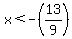 x%3C-%2813%2F9%29