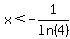 x%3C-1%2Fln%284%29