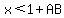 x%3C1%2BAB+