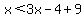 x%3C3x-4%2B9