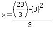 x=%28%2828%2F3%29%283%29%5E2%29%2F%283%29