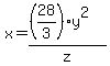 x=%28%2828%2F3%29y%5E2%29%2Fz