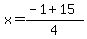 x=%28-1%2B15%29%2F4