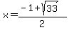 x=%28-1%2Bsqrt%2833%29%29%2F2
