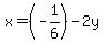 x=%28-1%2F6%29-2y