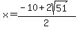 x=%28-10%2B2sqrt%2851%29%29%2F2