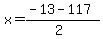 x=%28-13-117%29%2F%282%29