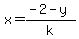 x=%28-2-y%29%2Fk