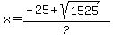 x=%28-25%2Bsqrt%281525%29%29%2F2