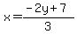 x=%28-2y%2B7%29%2F3