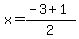 x=%28-3+%2B+1%29%2F2