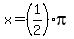 x=%281%2F2%29pi