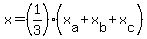 x=%281%2F3%29%28x%5Ba%5D%2Bx%5Bb%5D%2Bx%5Bc%5D%29