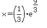 x=%281%2F3%29e%5E%28y%2F3%29