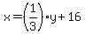 x=%281%2F3%29y%2B16