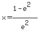 x=%281-e%5E2%29%2Fe%5E2