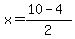 x=%2810+-+4%29%2F2