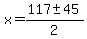 x=%28117%2B-+45%29%2F2