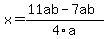 x=%2811ab-7ab%29%2F4a