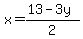 x=%2813-3y%29%2F2